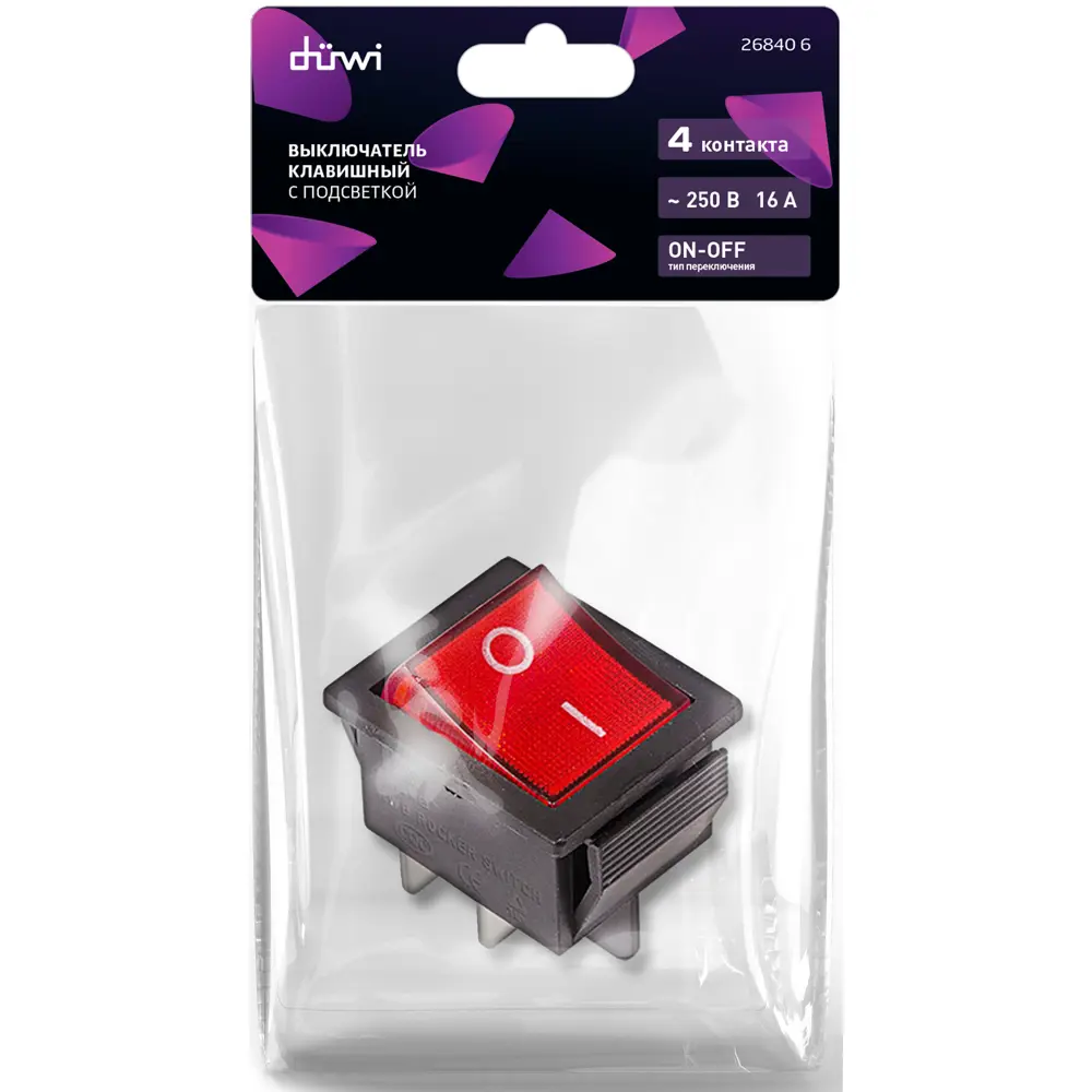 Выключатель Duwi RWB-502 с подсветкой STLM-2014206 - Вид №1