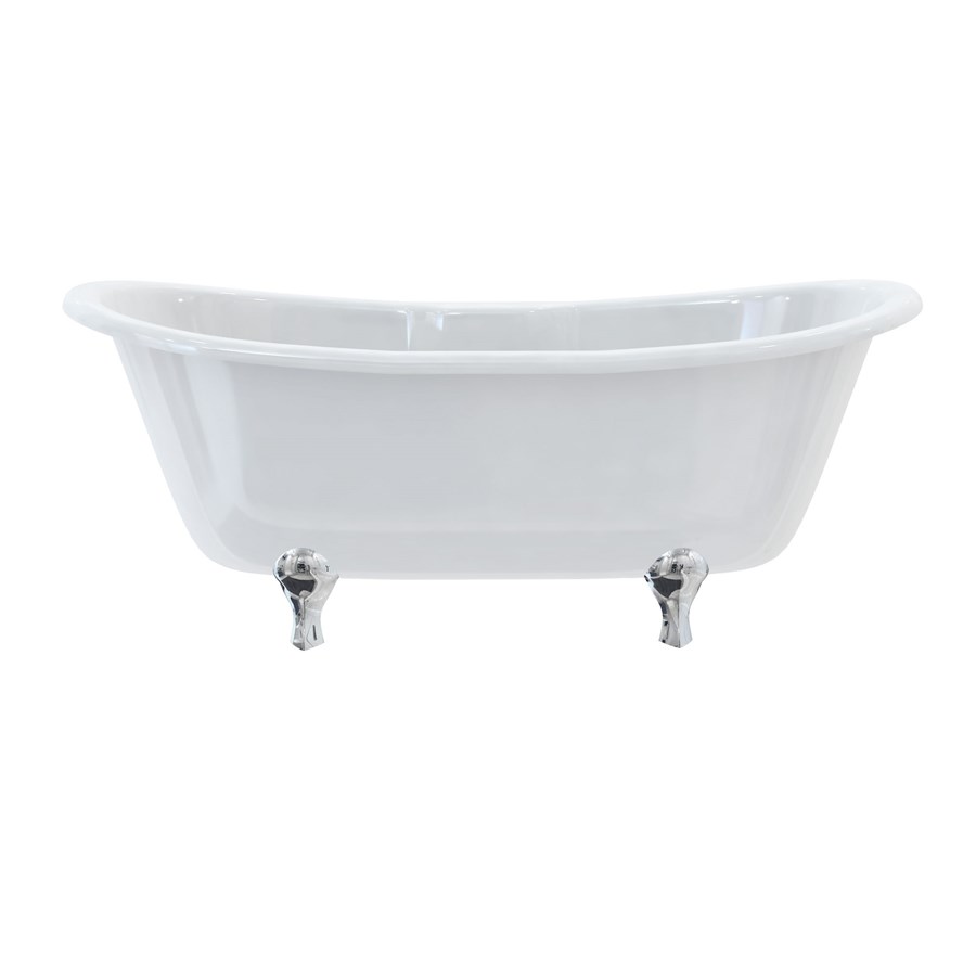 Burlington Двухсторонняя ванна Bateau с роскошными ножками с ножками Luxury Claw в белом цвете T10F L1W  - Вид №6