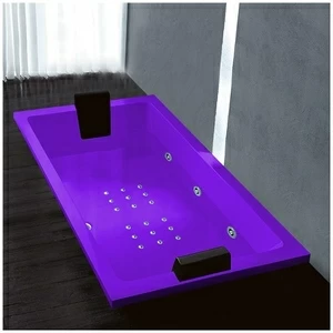 Ванна Gruppo treesse Quadra 181 V071N-SX-F фиолетовая с гидромассажем и аэромассажем прямоугольная встроенная левая