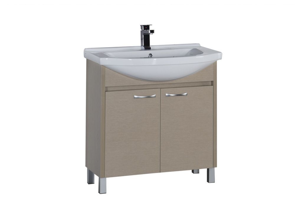 Тумба с раковиной Aquanet Донна 80 светлый дуб 0016893100168864 - Вид №1