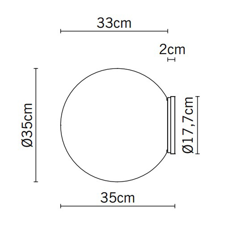 Светильник настенно-потолочный белый 35 см Lumi Sfera F07G2901 FABBIAN  00-3882522 Белый  - Вид №3