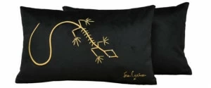 Roche Bobois Вышитая бархатная подушка Jean cocteau