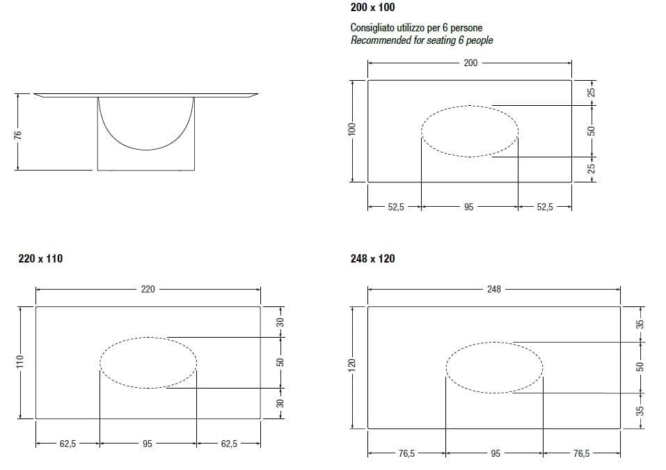 Стеклянный стол Lago U TABLE - 2490G ARCH-00115386 - Вид №2