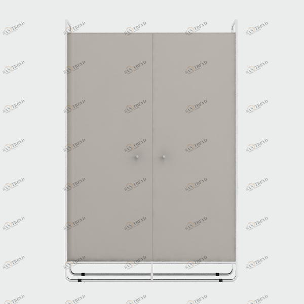 Шкаф двухдверный на металлических ножках светло-серый Bauhaus WOODI  00-3966114 Серый 