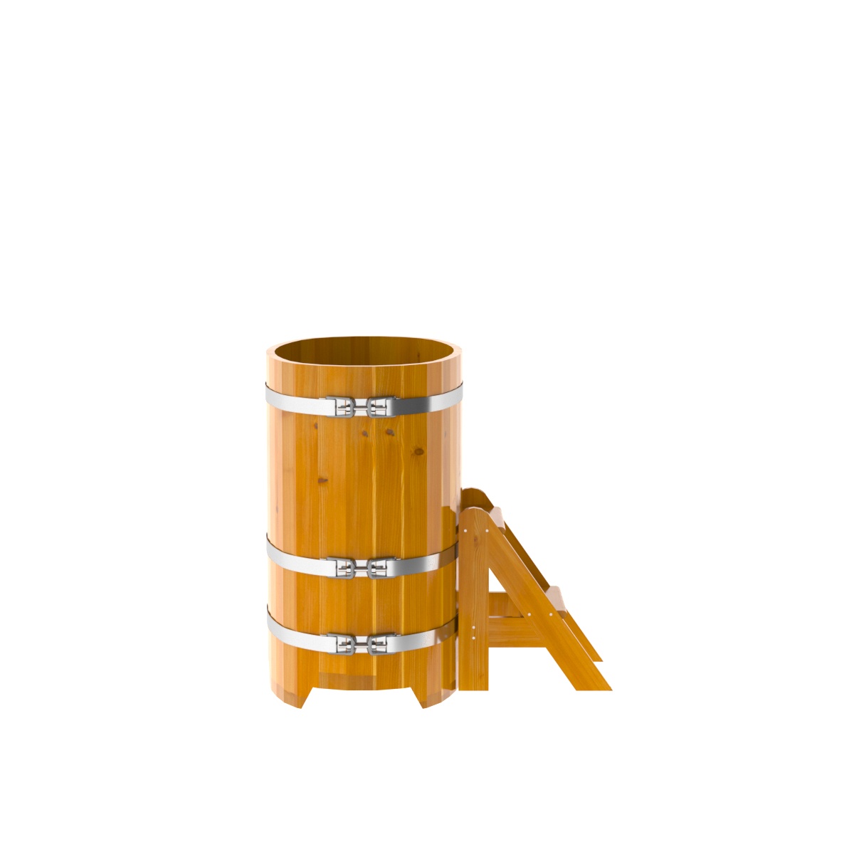 2245 Купель овальная из лиственницы Рустик 0,59х1,06х1,0 натуральная Alyarus  - Вид №3