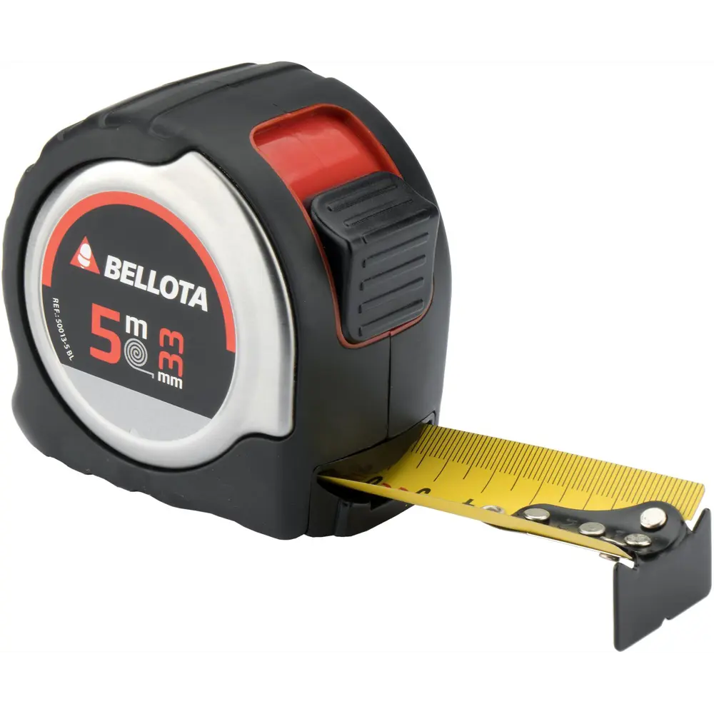 Рулетка Bellota 50013-5BL с двойным крючком 5 м x 33 мм, автоблокировка STLM-2200234