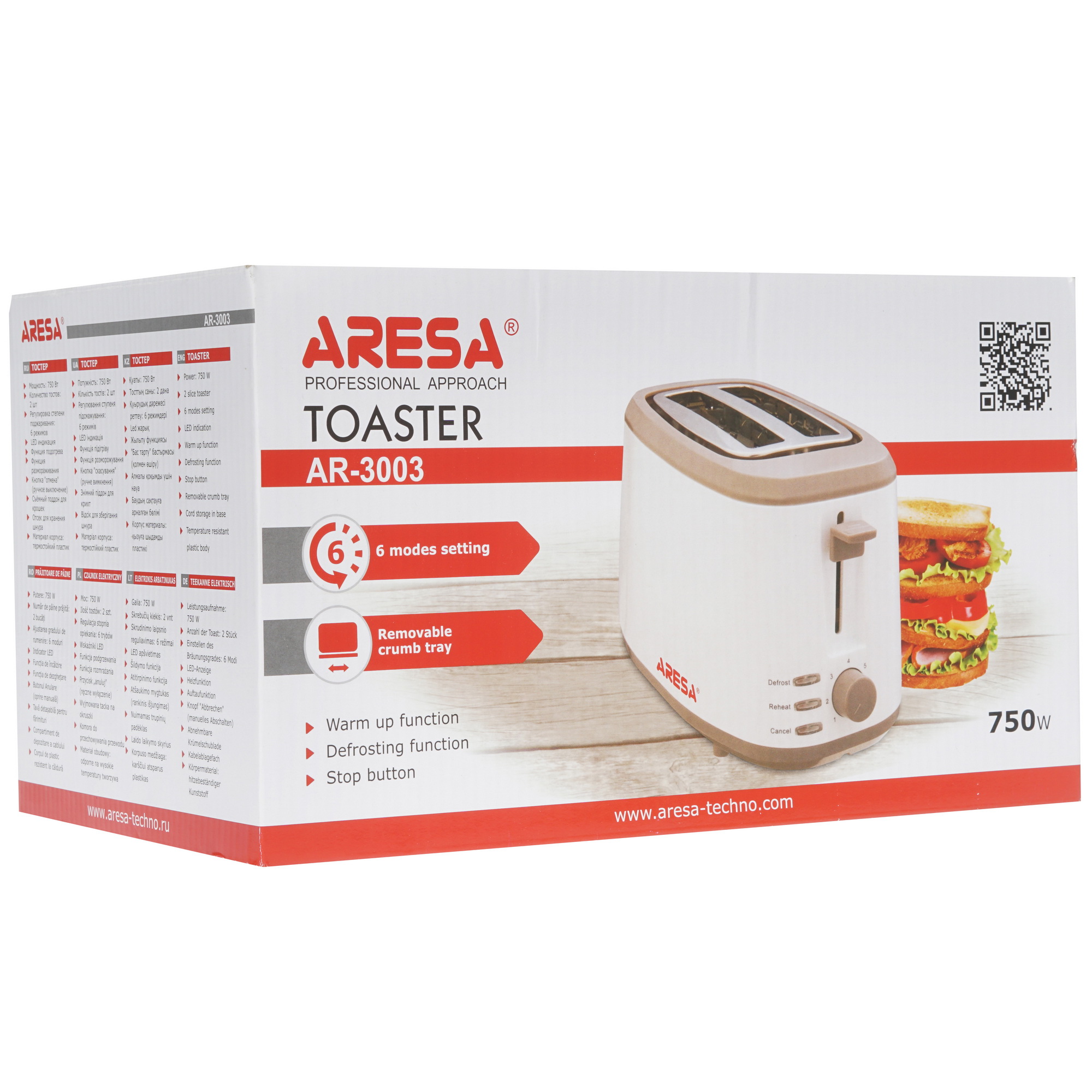 1085225 Тостер Aresa AR-3003 белый STDN-0104449 - Вид №7