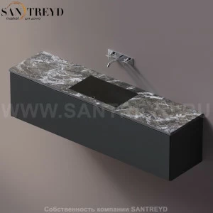 AELLM0CC11820KD Подвесная раковина настенная прямоугольная Agape Ell серая