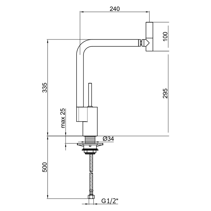 TS920302015 Смеситель для кухни Webert Kitchen 360°  - Вид №1