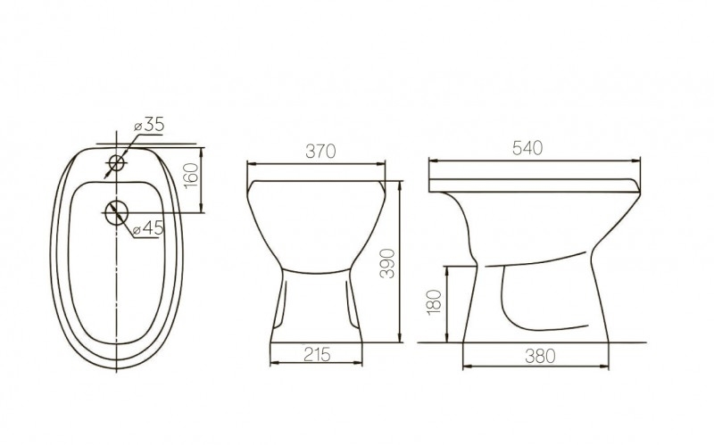 Люкс, Биде Биде напольное Люкс ROSA - Вид №1