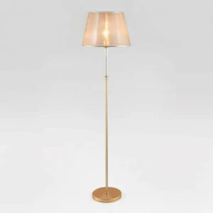 Торшер с абажуром перламутровое золото Alcamo 01076/1 EUROSVET ALCAMO 00-3908870 Золото
