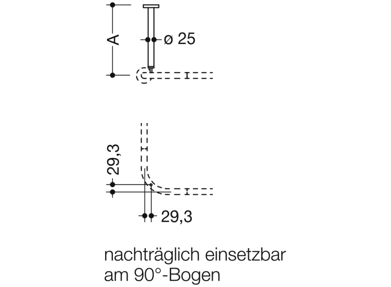 900.34.00SXA Потолочный подвес, специальные длины HEWI System 900 - Вид №2