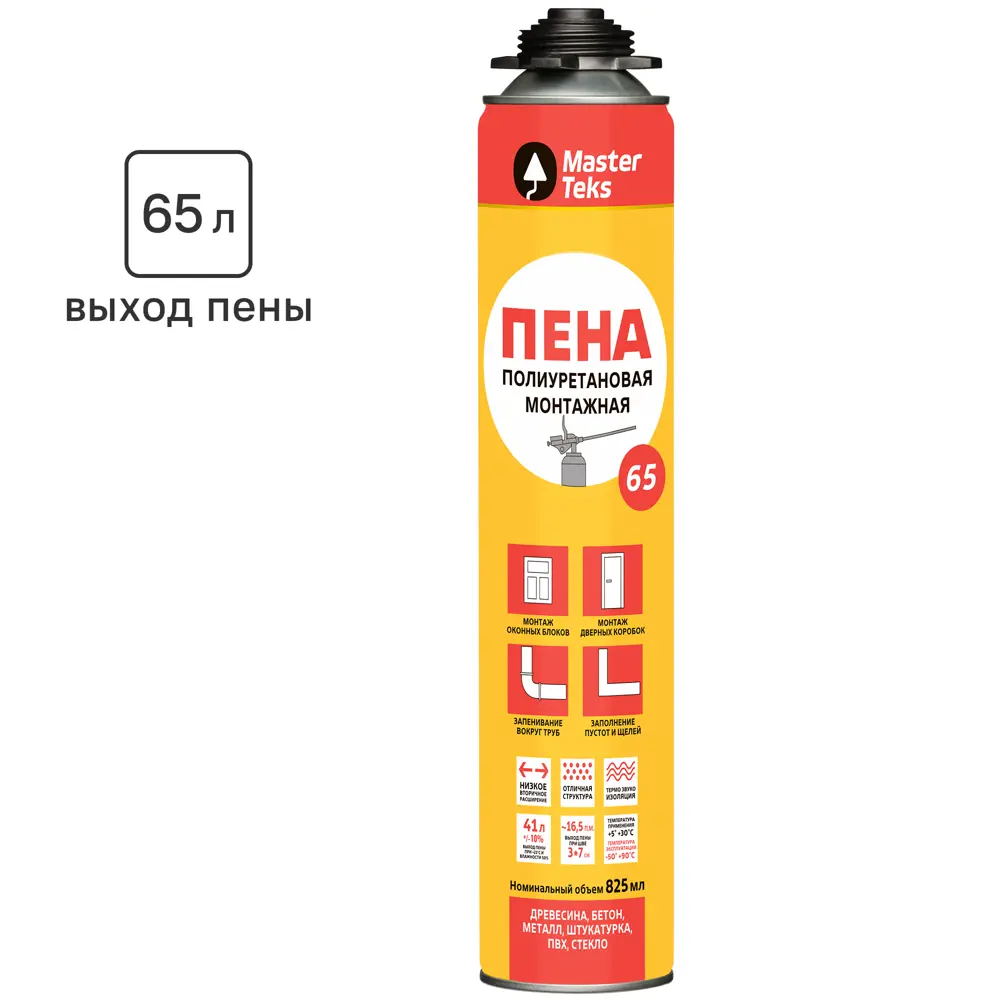 Профессиональная монтажная пена MasterTeks для точной герметизации 825 мл 84519011 STLM-0051100