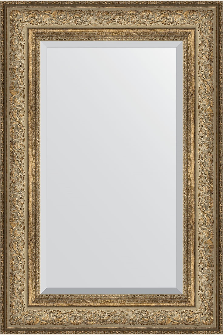 BY 3425 Зеркало с фацетом в багетной раме - виньетка античная бронза 109 mm EVOFORM Exclusive