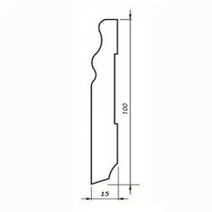 Плинтус Tecnorivest Шпонированный Фигурный 100х15 Мербау 2500х100 мм.