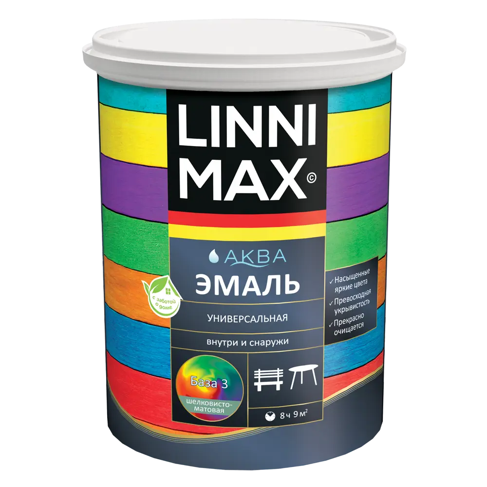 Эмаль LINNIMAX Аква прозрачная глянцевая для дерева и металла 0,85 л 89349611 STLM-0859609