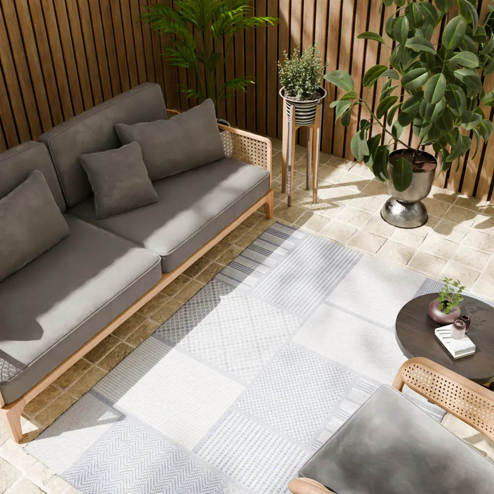 Циновка Дели 120x170 см полипропилен 84307_53111 цвет синий ROYALTAFT STLM-2097793 - Вид №6