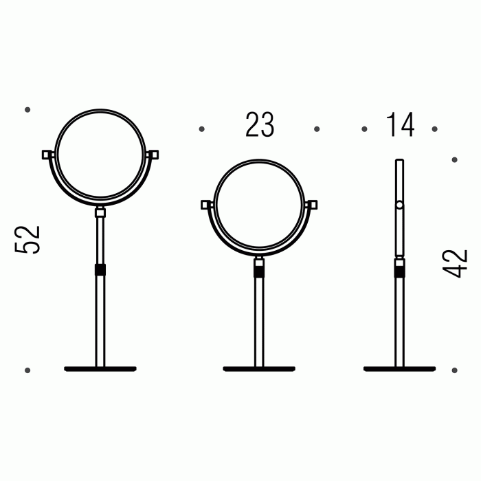 B9752 Contract Настольное косметическое зеркало (3-х кратное) COLOMBO COMPLEMENTI Colombo Design - Вид №1