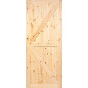 Дверь межкомнатная глухая амбарная 80x200 см без покрытия цвет натуральный без замка, без петель