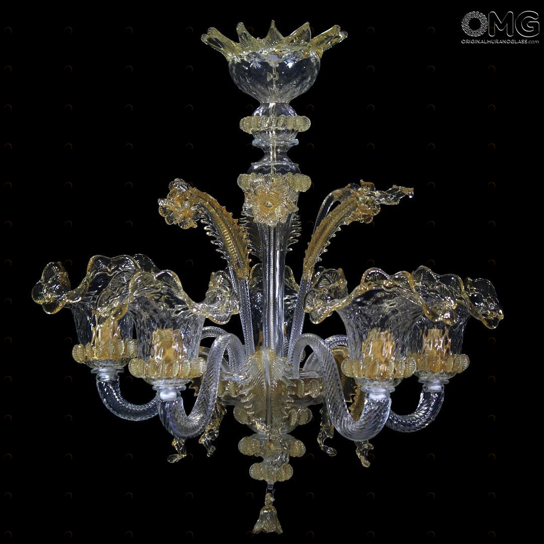 1093 ORIGINALMURANOGLASS Люстра Элегантная - Янтарь - муранское стекло OMG  см 