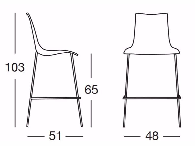 Высокий стул из полимера S-CAB Zebra ARCH-00087150 - Вид №4