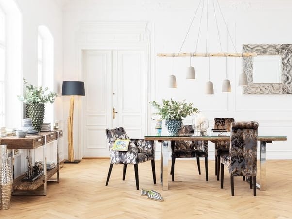 Прямоугольный обеденный стол из дерева и стекла KARE Design деревенский ARCH-00034003 - Вид №4