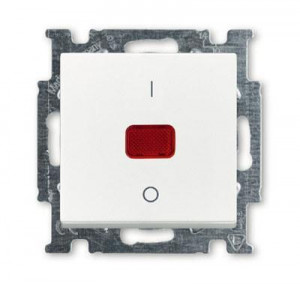 Выключатель одноклавишный двухполюсный ABB Basic55 20A 250V с подсветкой альпийский белый 2CKA001020A0089