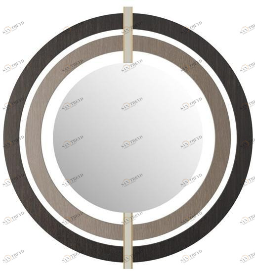 FRATO Круглое зеркало из шпона дерева в раме  Fac050025aaa 