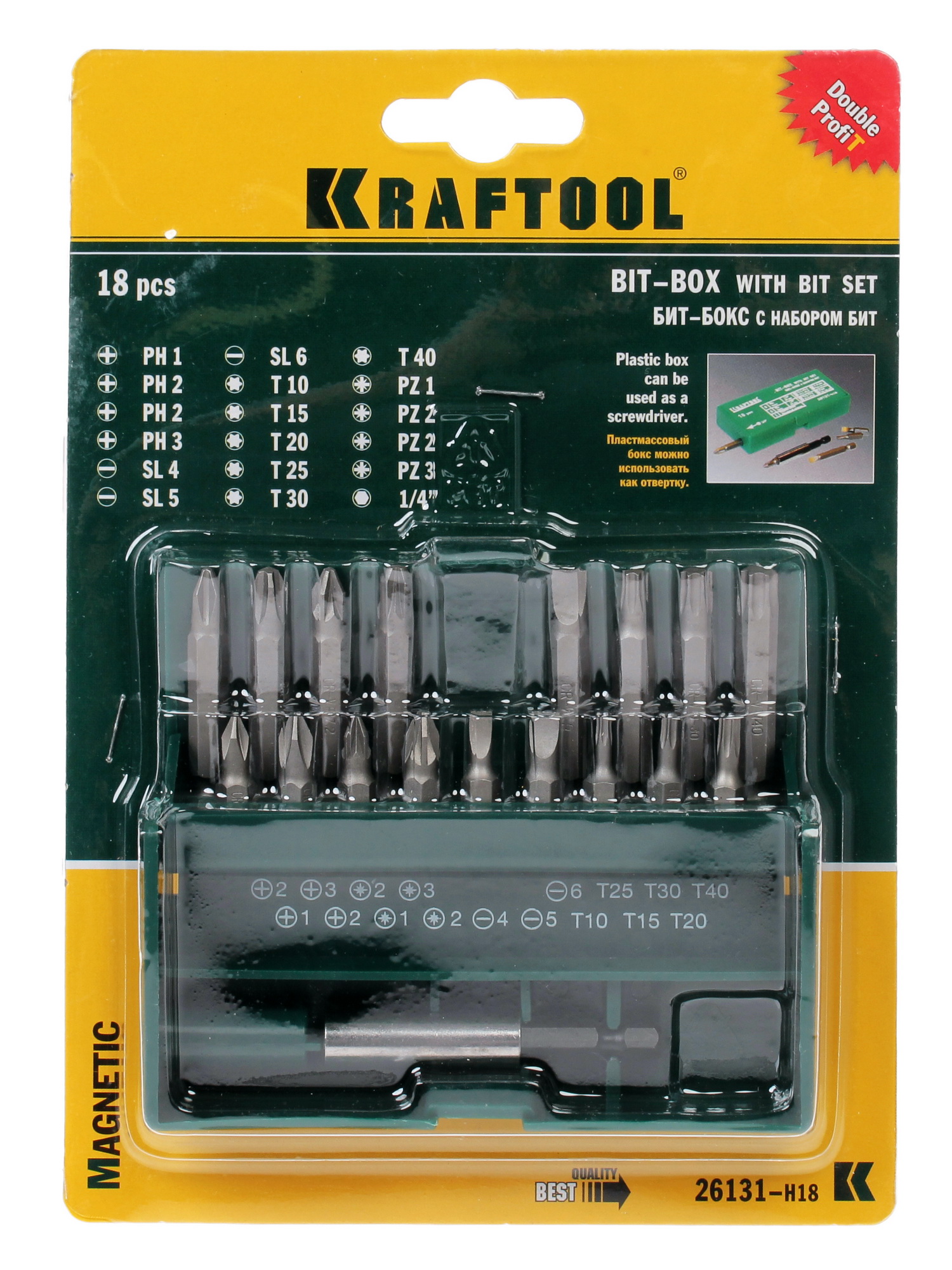 Набор бит KRAFTOOL 26131-H18 1070839 STDN-0148308