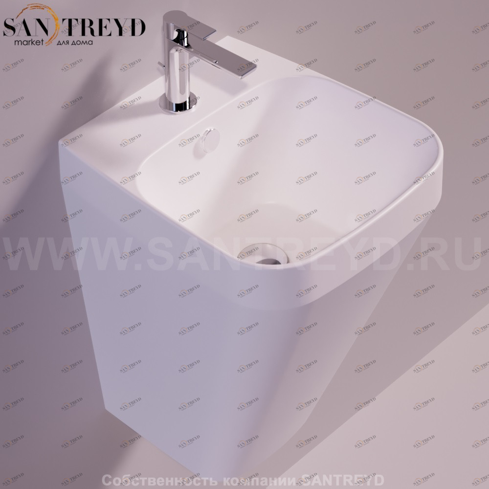 BB13BIANCOMATT Подвесная раковина настенная прямоугольная Simas Baden Baden белая