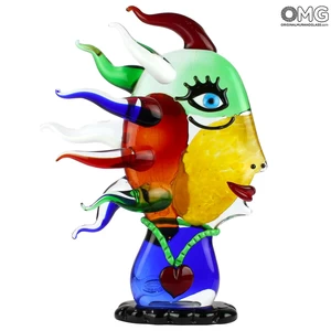 4701 ORIGINALMURANOGLASS Скульптура Голова Женщины - Pop Art - Original Murano Glass OMG 35 см