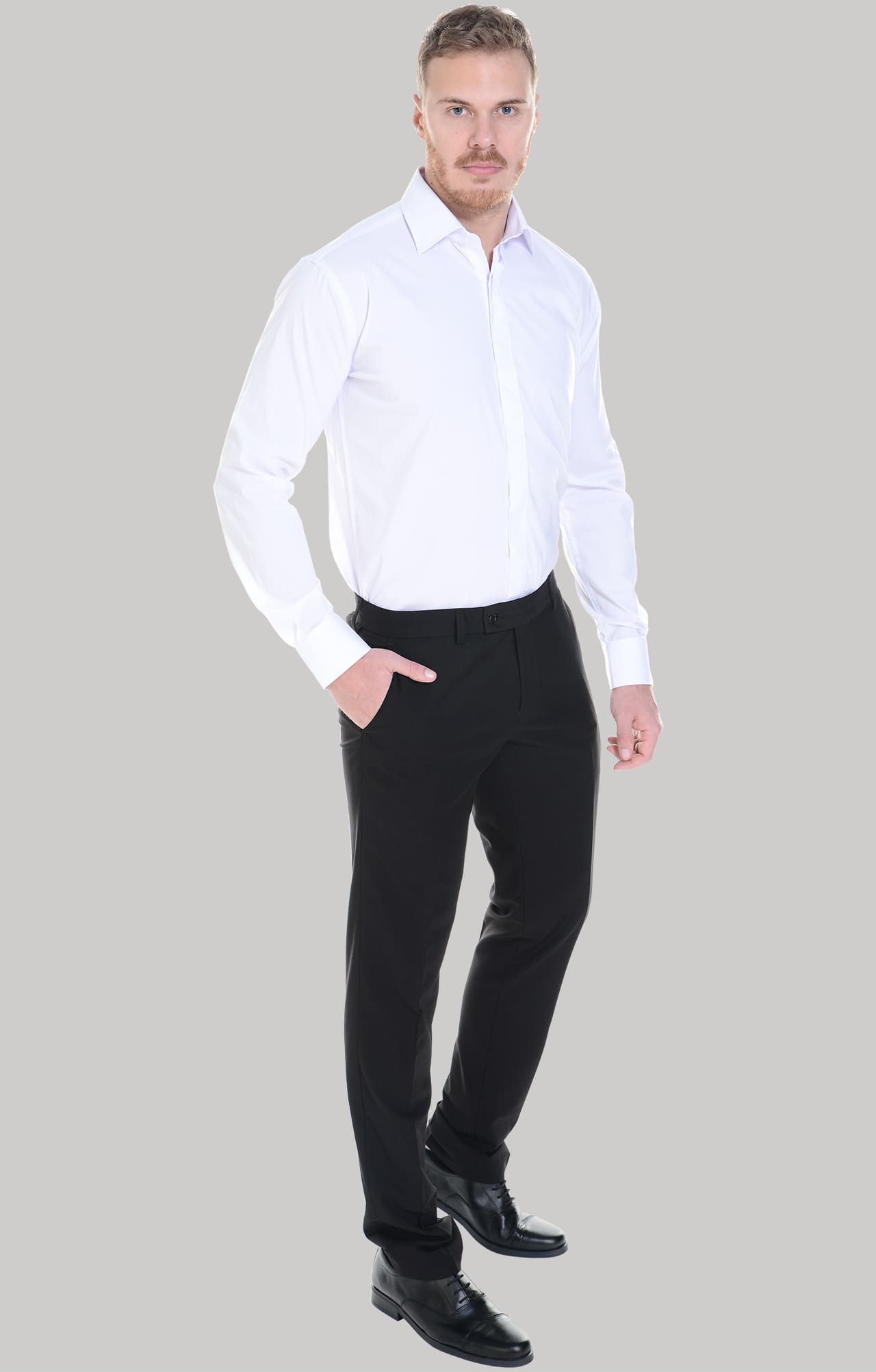 62458 Рубашка мужская  white El-Risto  Корпоративная одежда  размер 38/170-176  - Вид №11