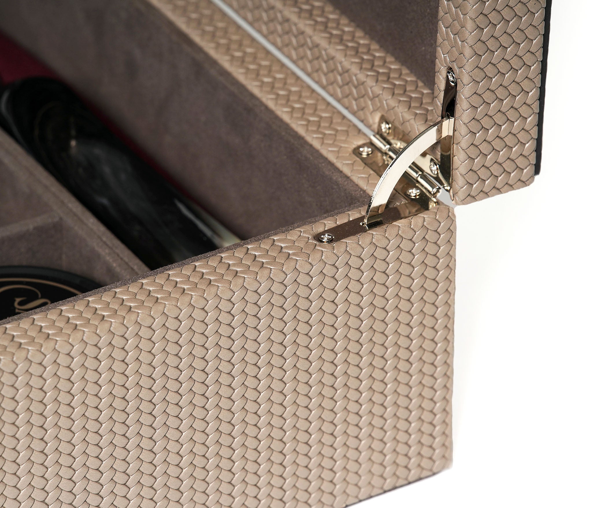 Коробка для набора обуви - 35X24,5XH11,5 см / тканая кожа_coffee Pinetti 00.0187.061.015 - Вид №1