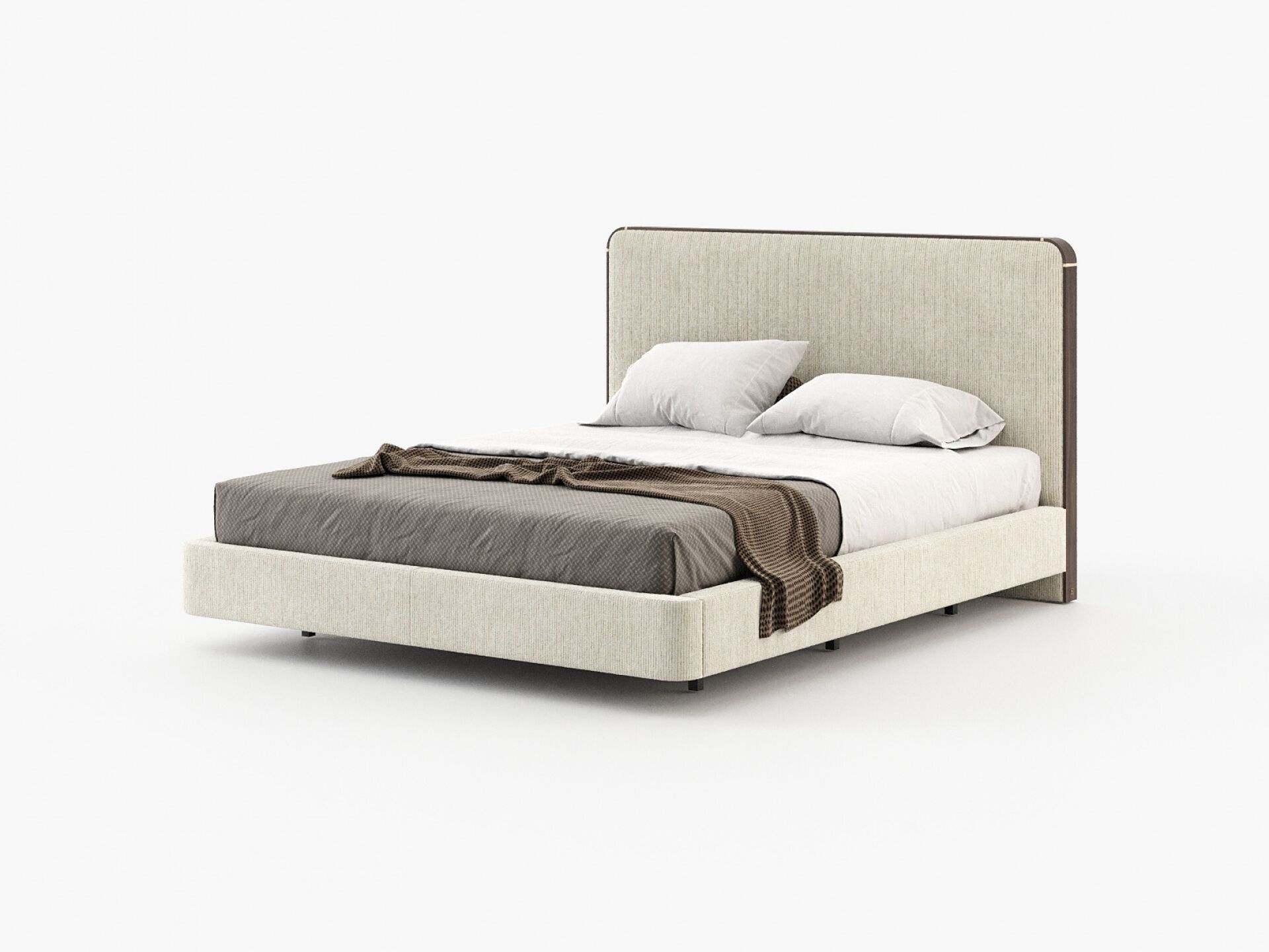 Двуспальная кровать из ткани с мягким изголовьем Laskasas ANNY ARCH-00006314 - Вид №5