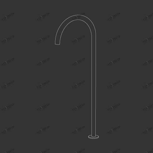 бортике поворотный излив H. 750 мм с дополнительным креплением undertop  FRE206 CEADESIGN 