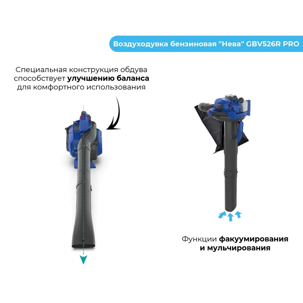 Воздуходувка бензиновая Мототехника нева GBV526R Pro 1.2 л.с STLM-2095957 - Вид №3