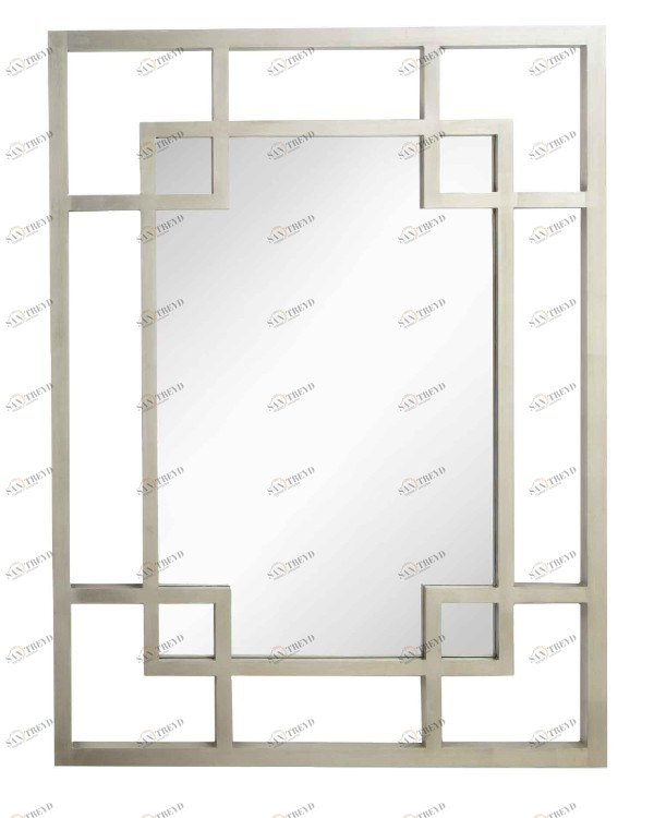 Зеркало прямоугольное настенное серебро Carn Champagne Rectangle PUSHA ДИЗАЙНЕРСКИЕ 062606 Серебро 