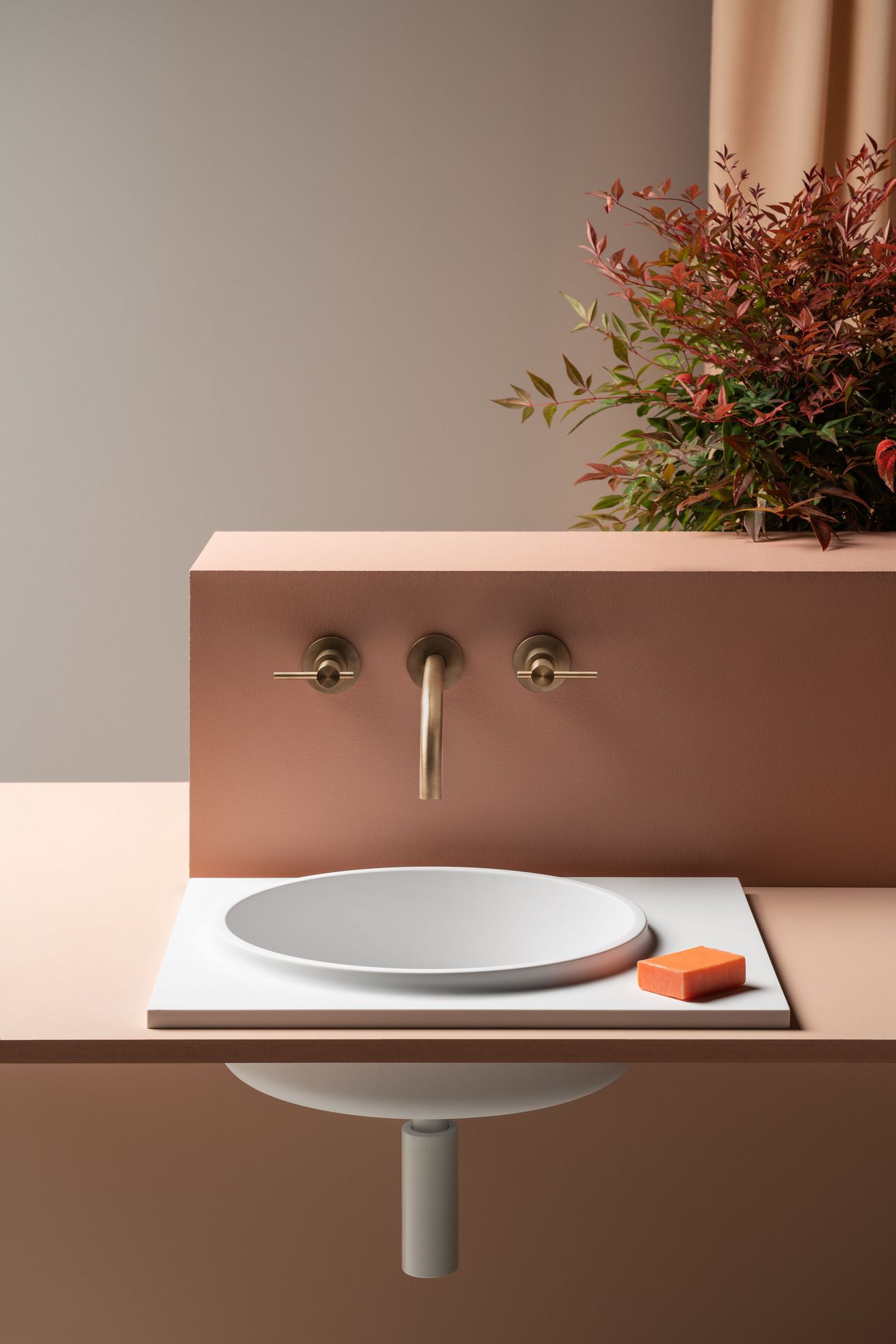 Одинарный круглый умывальник из Cristalplant® Zucchetti Rise ARCH-00131543 - Вид №1