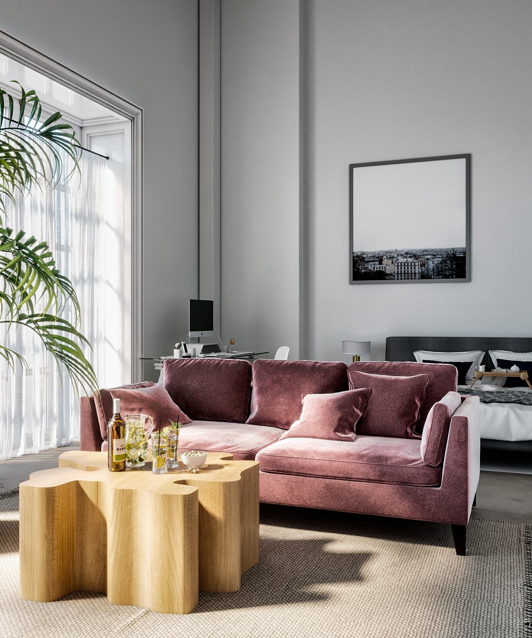 Журнальный столик деревянный фигурный орех "Пень" от Odingeniy ODINGENIY  178456 Орех;коричневый  - Вид №1