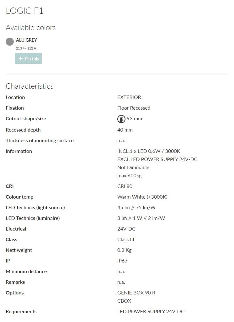 Напольный напольный напольный заполнитель Сид Deltalight Logic ARCH-00003863 - Вид №3