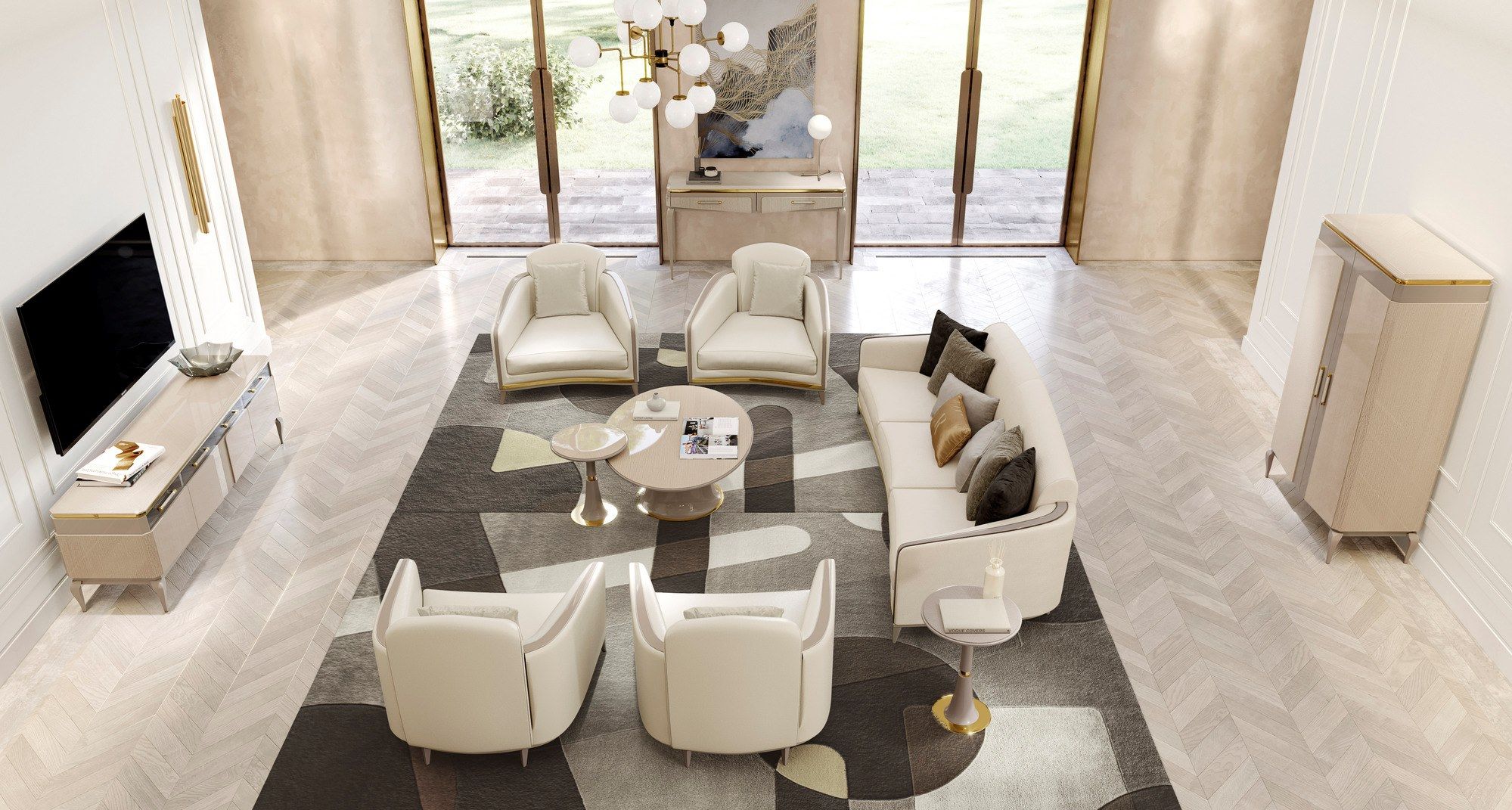 Деревянный шкаф для телевизора с распашными дверцами A.R. Arredamenti Виктор ARCH-00115329 - Вид №4