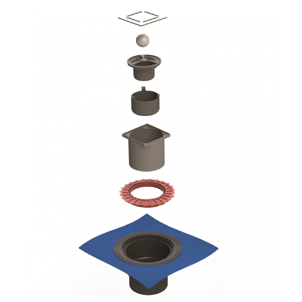090463 Трап водосток ZENTRUM Norma 150х150  Berges ZENTRUM Uno  - Вид №3