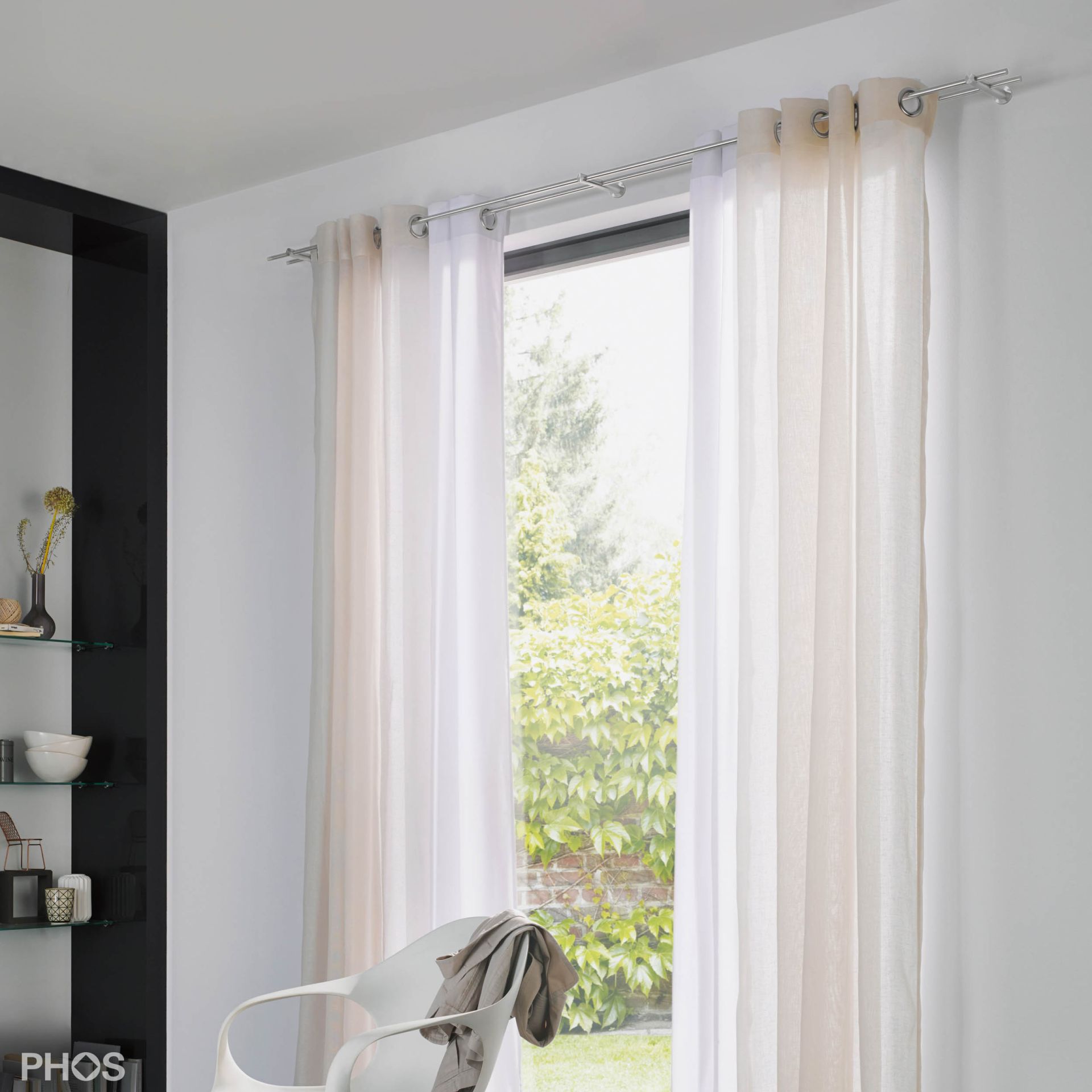 VS20-140D1800 Гардинный карниз комплект: 180 см двуствольный с 2 ​​кронштейнами PHOS  - Вид №2