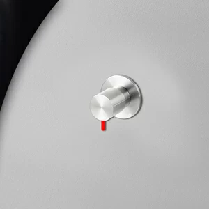 Запорный вентиль глянцевая сталь с красной ручкой Toki Radomonte TKI50CIL25