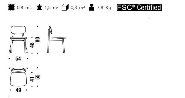 Стул из массива дерева с мягким сиденьем MOROSO Klara ARCH-00133405 - Вид №3