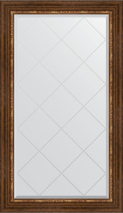 BY 4234 Зеркало с гравировкой в багетной раме - римская бронза 88 mm EVOFORM Exclusive-G