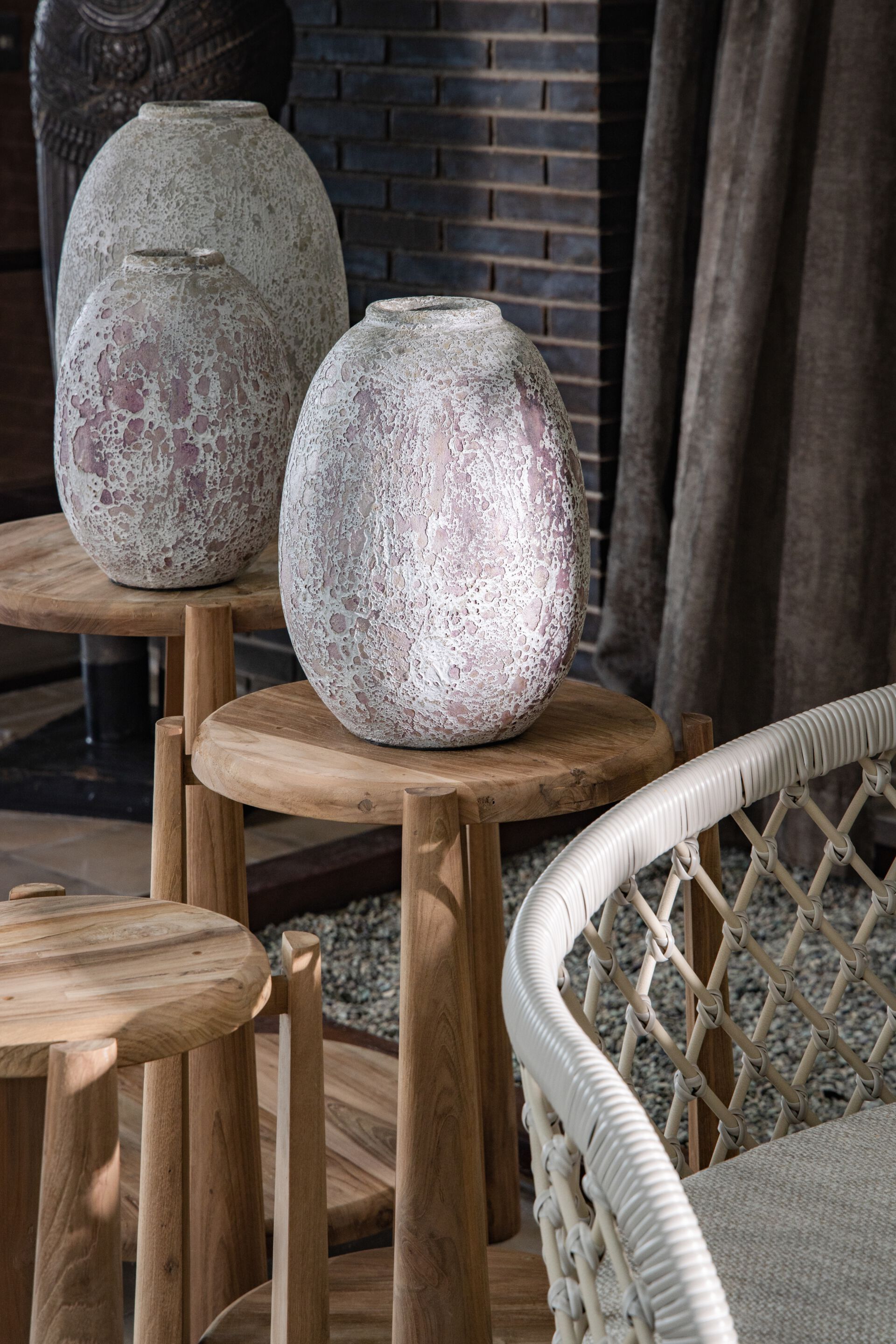 Высокий садовый стол из тикового дерева cbdesign Moires ARCH-00037065 - Вид №5