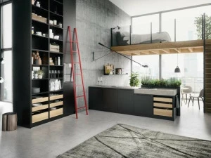 SieMatic Кухня с полуостровом и открытым шкафом