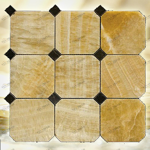 МОЗАИКА ИЗ НАТУРАЛЬНОГО КАМНЯ  M073+M076-BP10 NATURAL OCTAGON M073M076BP10