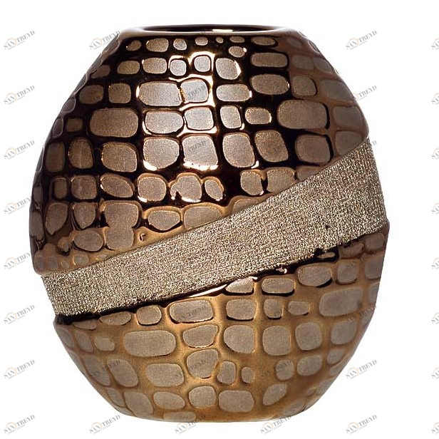Ваза керамическая золотая 19x9.5x20.5 GARDA DECOR - 048566 Золото;коричневый 